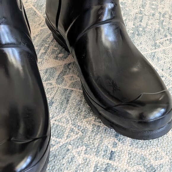 Black Tall Hunter Rain Boots - Picture 2 of 5